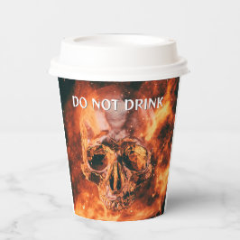 Do Not Drink. Flaming skull in space 紙コップ