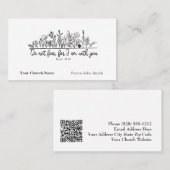 Do Not Fear Bible Verse Floral Doodle Church 名刺 (正面/裏面)
