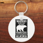 Do Not Feed The Giant Hamsters Grizzly Bear Funny キーホルダー (正面)