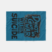Do Not Give In To The War Within End Veteran Suici フリースブランケット (正面(横))