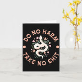 Do Not Harm Take No Funny Sarcastic Quotes Sarcasm カード (黄色い花)