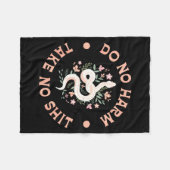 Do Not Harm Take No Funny Sarcastic Quotes Sarcasm フリースブランケット (正面(横))