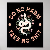 Do Not Harm Take No Funny Sarcastic Quotes Sarcasm ポスター (正面)
