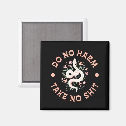 Do Not Harm Take No Funny Sarcastic Quotes Sarcasm マグネット (正面/裏面)