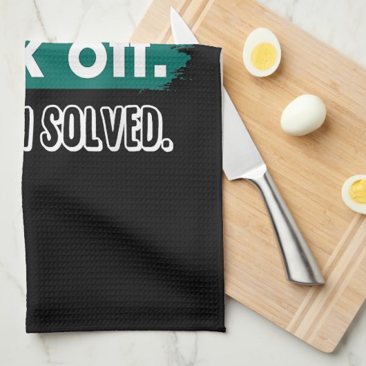 Do Not Like Me F*Ck Off Problem Resolved おもしろい Sas キッチンタオル (四つ折り)