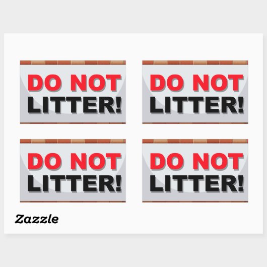 Do Not Litter  長方形シール (シート)