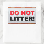 Do Not Litter  長方形シール (バッグ)