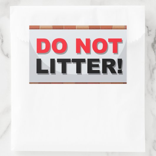 Do Not Litter  長方形シール (バッグ)