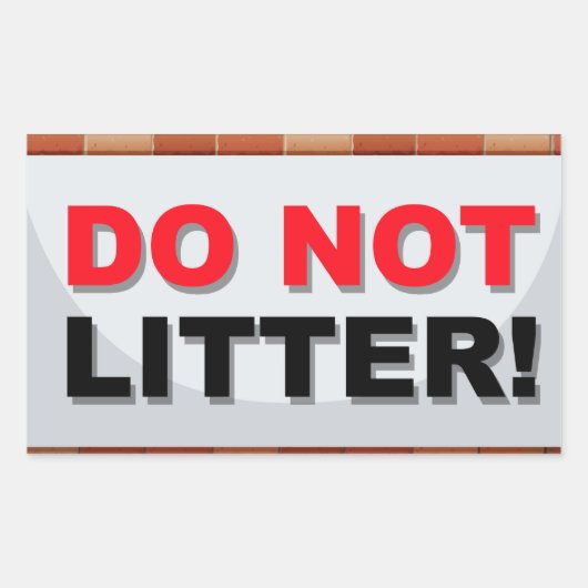 Do Not Litter  長方形シール (正面)