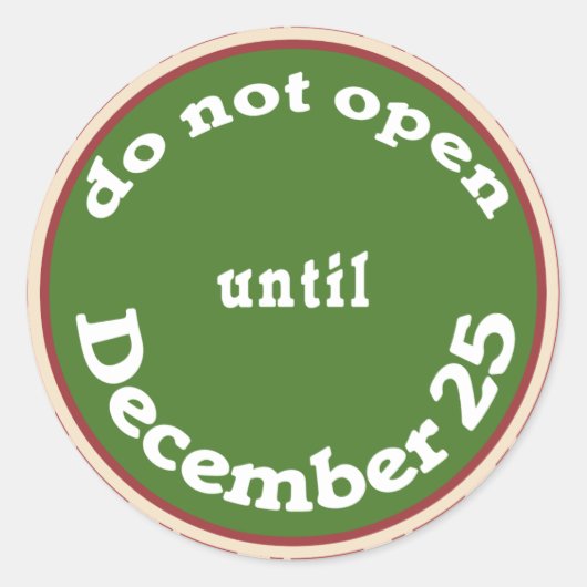 Do Not Open Til Christmas Stickers ラウンドシール (正面)