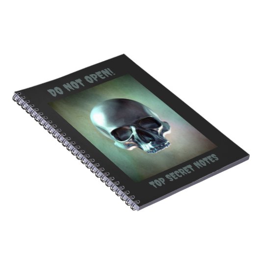 Do Not Open! Top Secret Notes. 3D skull render ノートブック (右側)