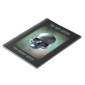 Do Not Open! Top Secret Notes. 3D skull render ノートブック (左側)