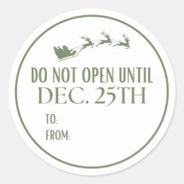 Do Not Open Until Christmas Santa ラウンドシール