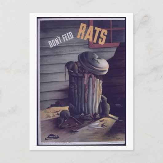 Do not_Rats.-_-_NARA_NARA_食べ物を与えPosterを使ってプロパガンダする ポストカード (正面)