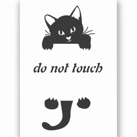 do not touch cat hands シール (正面)