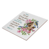 Do not Worry about Tomorrow Christian Floral Birds タイル (側面)