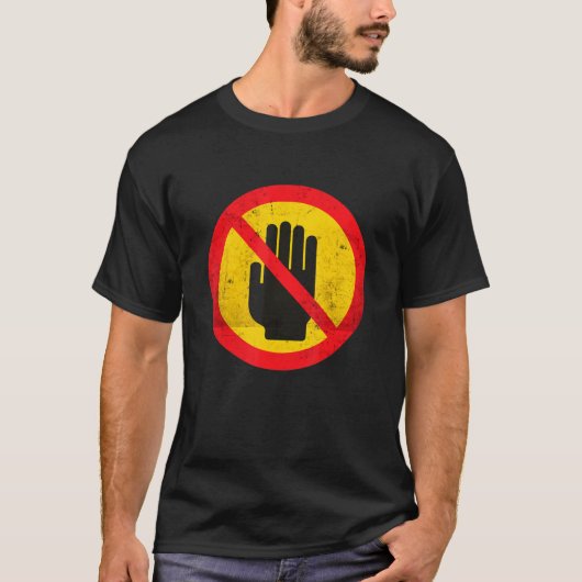 Do notTouchMeサイン反社会的ヴィンテージ Tシャツ (正面)