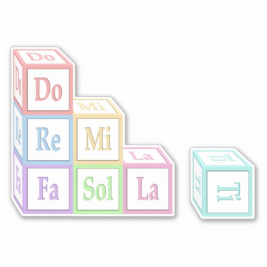 "Do Re Mi"スタックミュージカルベビーブロックKids Sticke シール (正面)