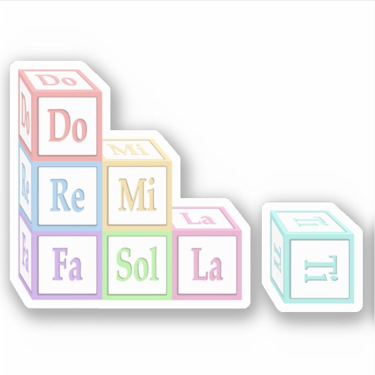 "Do Re Mi"積み上げミュージカルベビーブロック子供 シール (正面)