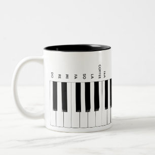 Do Re Mi Coffee Tea Piano Music Mug ツートーンマグカップ