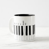 Do Re Mi Coffee Tea Piano Music Mug ツートーンマグカップ (正面左)