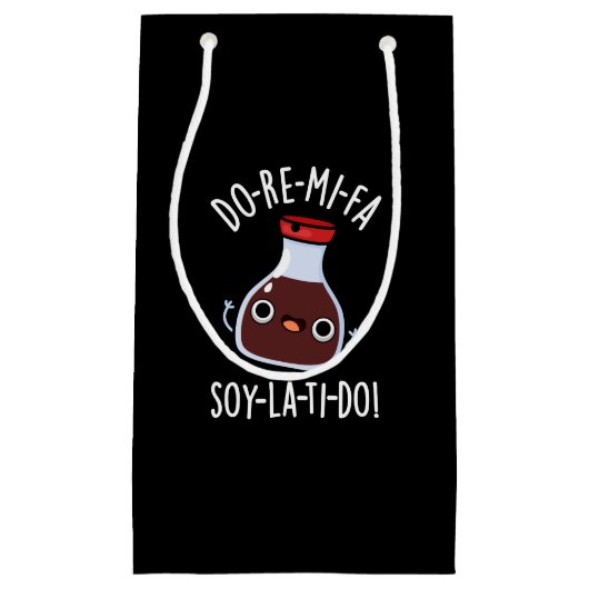 Do Re Mi Fa大豆La Ti Doしょうゆプリン黒いBG スモールペーパーバッグ (正面)
