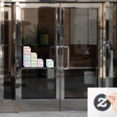 "Do Re Mi Fa So La Ti"積み上げミュージカルベビーブロック ウィンドウサイン (オフィスドア)