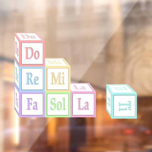 "Do Re Mi Fa So La Ti"積み上げミュージカルベビーブロック ウィンドウサイン (シート2)
