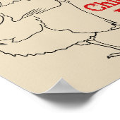 Do the Chicken Dance Funny Cute Quirky Animal Art ポスター (角)