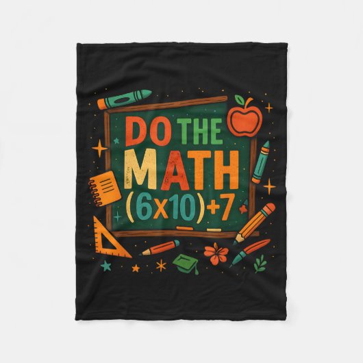 Do The Math 67 Funny Equation Chalkboard School Ar フリースブランケット (正面)