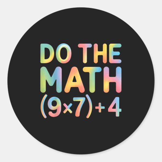 Do The Math Equation Thanksgiving Teacher 67 Six S ラウンドシール (正面)