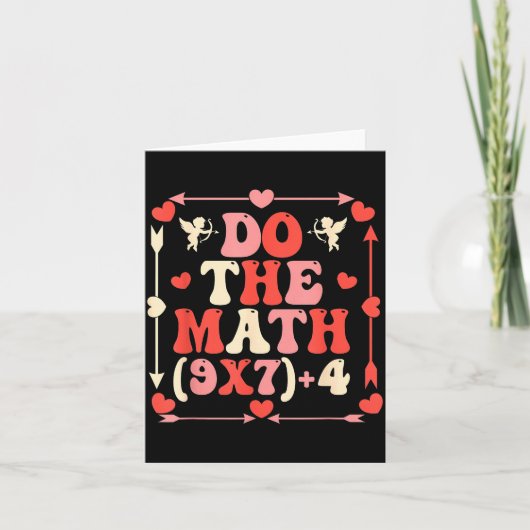 Do The Math Equation Valentine's Day Math Teacher  カード (正面)