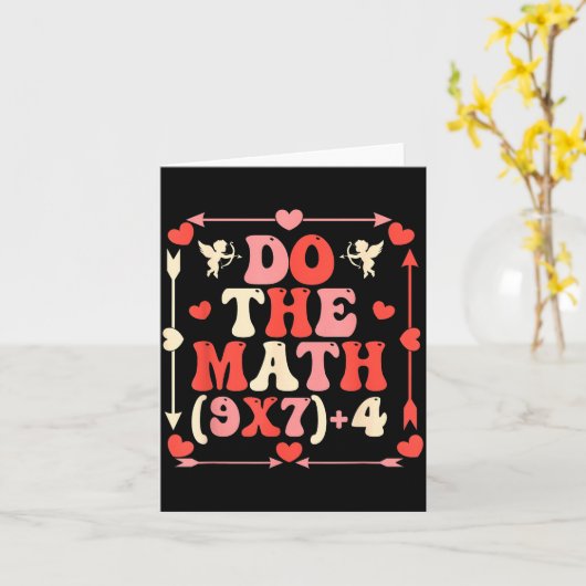 Do The Math Equation Valentine's Day Math Teacher  カード (黄色い花)