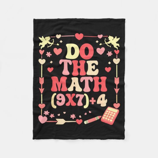 Do The Math Equation Valentine's Day Math Teacher フリースブランケット (正面)
