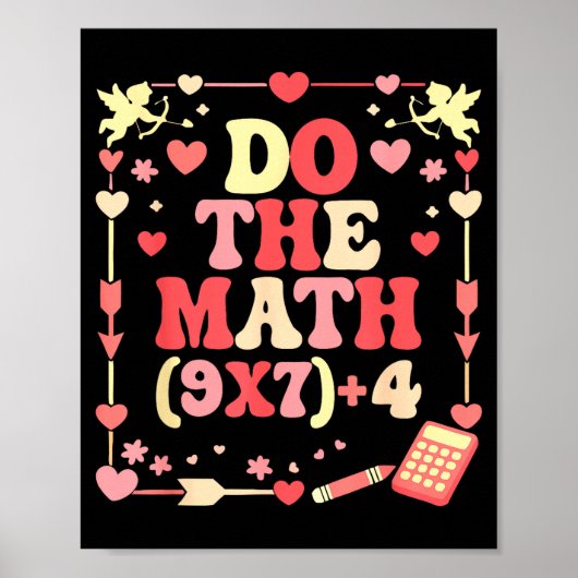 Do The Math Equation Valentine's Day Math Teacher  ポスター (正面)