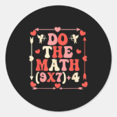 Do The Math Equation Valentine's Day Math Teacher  ラウンドシール (正面)