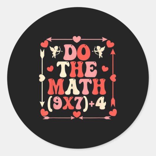 Do The Math Equation Valentine's Day Math Teacher  ラウンドシール (正面)