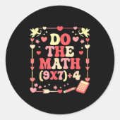 Do The Math Equation Valentine's Day Math Teacher  ラウンドシール (正面)