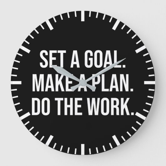 Do The Work - Success Hustle Gym やる気を起こさせる ラージ壁時計 (正面)