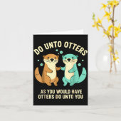 Do Unto Otters Playful Otter Pun Girls Kids Birthd カード (黄色い花)