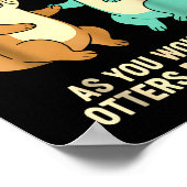 Do Unto Otters Playful Otter Pun Girls Kids Birthd ポスター (角)