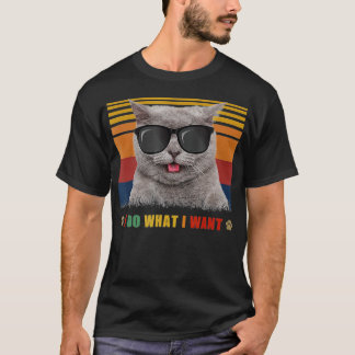 Do What I Want Vintage Black Cat Red Cup Funny My Tシャツ