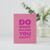 Do What Make You Happy Pink Notebook紙 ポストカード (スタンド正面)