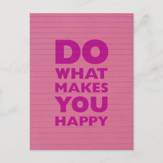 Do What Make You Happy Pink Notebook紙 ポストカード (正面)