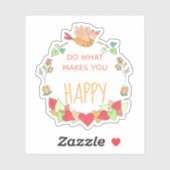 Do What Makes You Happy Birdハートリース シール (シート)