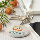 Do What Makes You Happy Sleepingキツネとハート キーホルダー (側面)