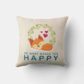 Do What Makes You Happy Sleepingキツネとハート クッション (裏面)