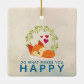 Do What Makes You Happy Sleepingキツネとハート セラミックオーナメント (裏面)