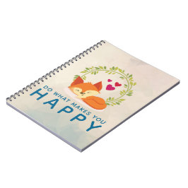 Do What Makes You Happy Sleepingキツネとハート ノートブック