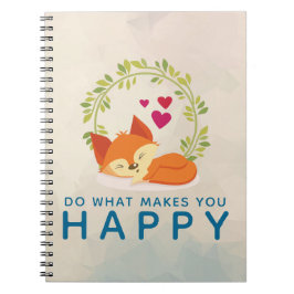 Do What Makes You Happy Sleepingキツネとハート ノートブック